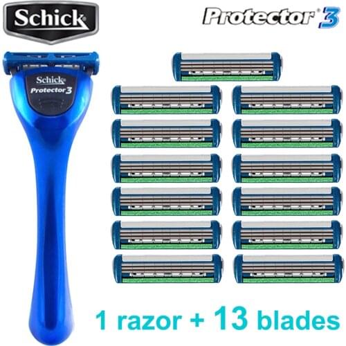 2021 New Original Genuine Schick Protector 3 diamond razor Set Beard Shaving Machine Manual shaver Best 3d man razor blades