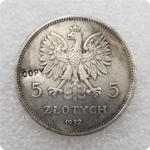 1932-POLAND-5-ZLOTYCH COPY commemorative coins-replica coins medal coins collectibles