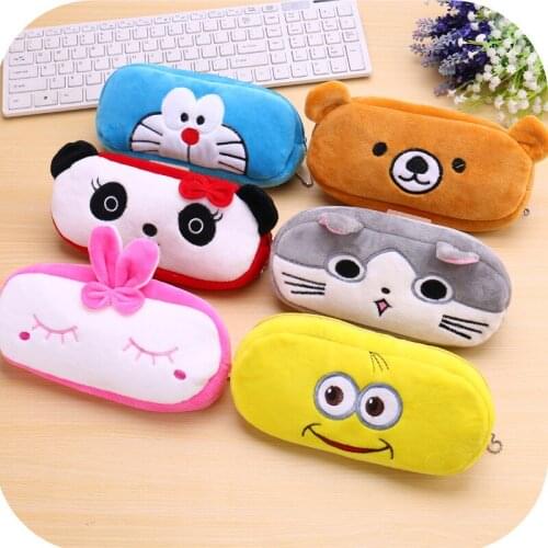 Plush Wallet Best Selling Cartoon Animal Large Capacity Pencil Bag Student Stationery Box Storage Bag Plush Toy Coin Purse M06