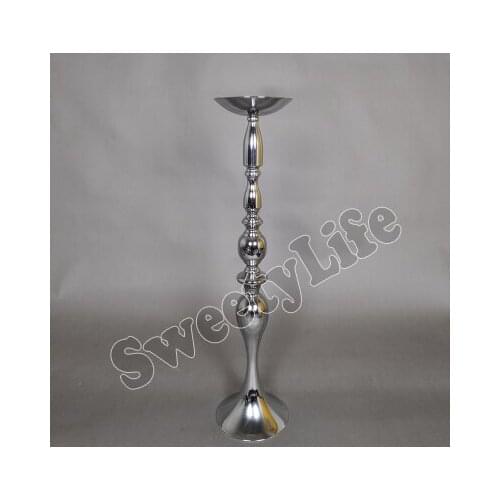 75cm/29.5" T-stage road guide Silver master table candlestick flower T road lead frame for wedding birthday 10pcs/lot