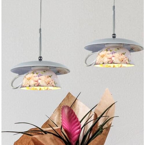 Nordic Ins Flower Cup Pendant Lights Modern Dining Room Hanging Lamp Kitchen Indoor Lighting Fixture Home Decor Loft Luminaire