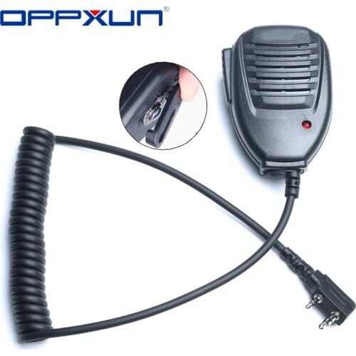 OPPXUN Walkie Talkie MIC Microphone Speaker PTT K Plug 2PIN Telescopic for 2 Way Cb Ham Radio Baofeng UV-5R BF-888S Communicator
