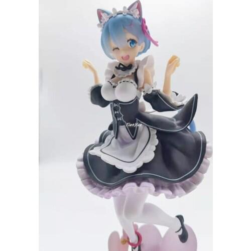 Re:Life in a Different World from Zero Rem Cat ears Ver. Girl Action Figure Model Toys 22cm