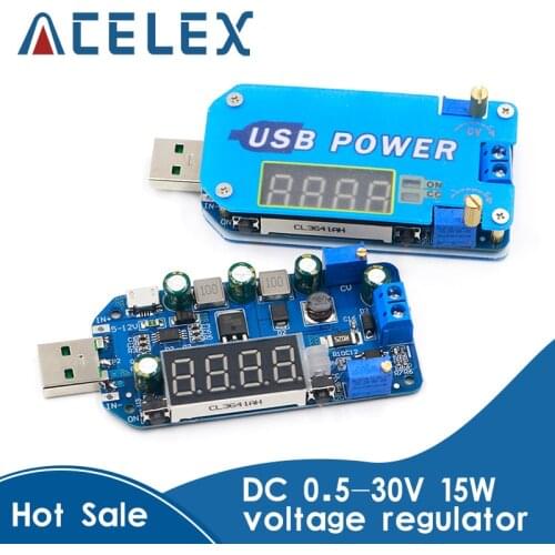 DP2F DC DC adjustable usb laboratory power supply DC 0.5-30V 15W voltage regulator QC2.0 QC3.0 AFC FCP Quick charge trigger