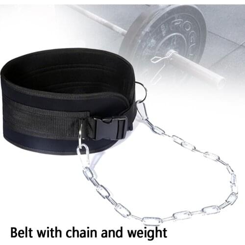 Adjustable Weight Lifting Belt With Chain Gym Pull Up Waist Strength Training Fitness Equipment for Bodybuilding Load Waist Belt
