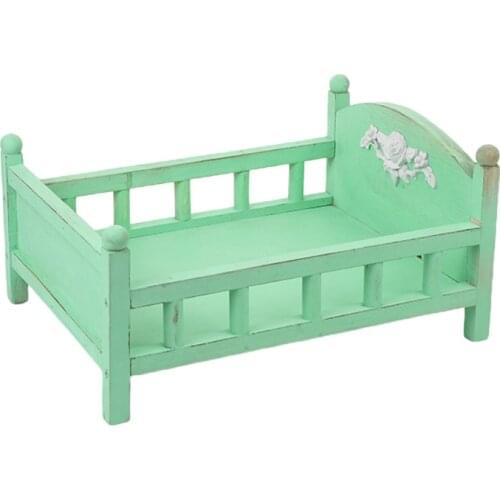 Newborn Posing Detachable Mini Retro Bed Baby Photo Shooting Props Wooden Crib