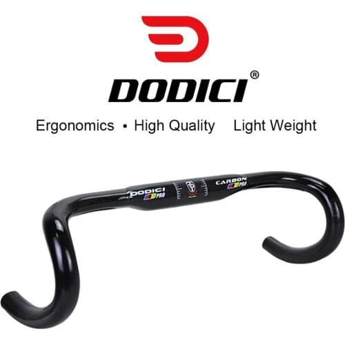 DODICI Pro Carbon Fiber 31.8mm Road Handlebar 400/420/440mm Bent Bar Bamboo curved handle 3K glossy Bicycle cycling accessories