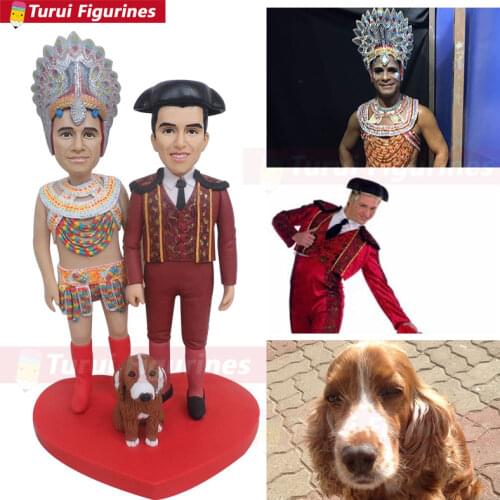 Statuette design for Indians and hounds figurines custom clothing Indian tribal traditional costume figurine miniatures sculptur