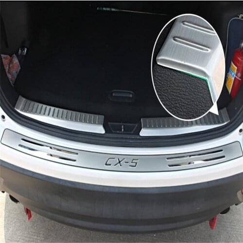Car styling Stainless Steel Inner Rear Bumper Protector Sill Trunk Trim for Mazda CX-5 CX5 2012 2013 2014 2015 2016 accessories