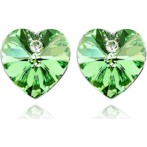 Trendy Heart Stud Earrings Crystals from Swarovski Wedding Earrings Birthday Gift Female Jewelry fashion Brincos For Women