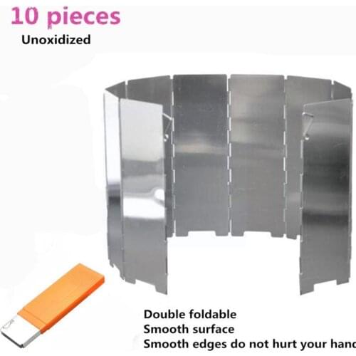 10 Tablets Outdoor Stove Wind Camping Equipment Deflector Camping Stove Folding Equipment Plates Wind Camping Windshield Sc R8H7