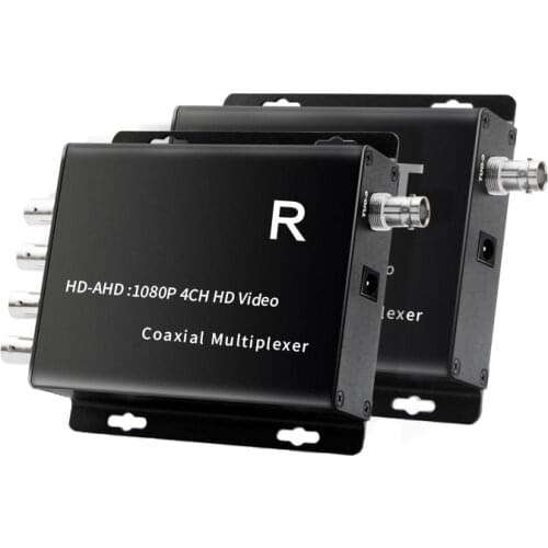 100M(328ft) 4 Channels Video Multiplexer HD Video Signal Over Coaxial Cable Support HD TVI Hikvision Cameras (HD-TVI)
