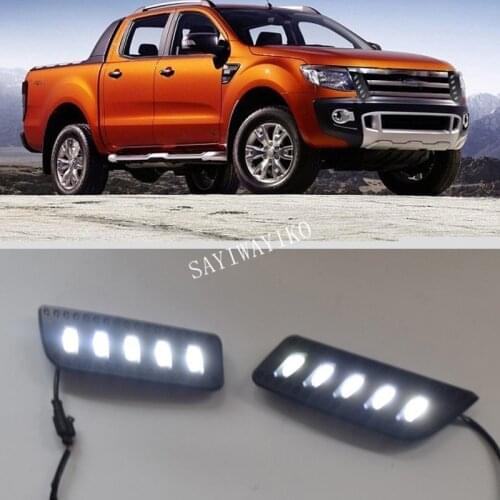 1 Pair LED DRL Daytime Running Lights With Wiring for Ford Ranger PX1 T6 MK1 2011 2012 2013 2014
