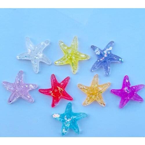 10 Cute Cartoon Shining Starfish Series Resin Kawaii Flat Bottom Scrapbook DIY Crafts Decoration Accessories 076