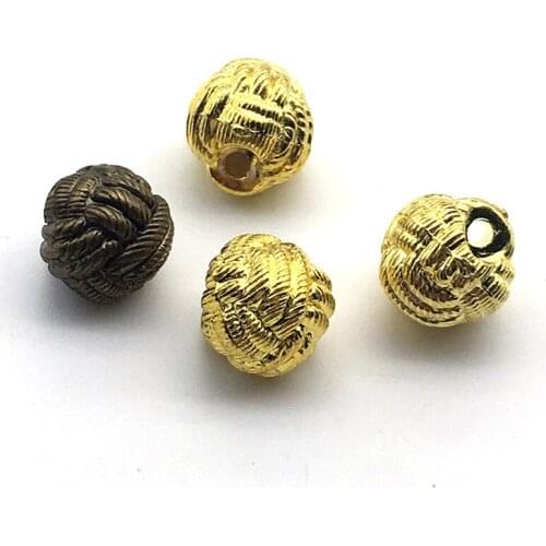 1000pcs/lot Round Like-metal ABS GOLD Hemp Button Imitation Ball Cheongsam Decorative Buttons for Crafts
