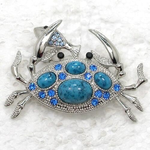 12pcs/lot Wholesale Fashion Brooch Rhinestone Crab Pin brooches Jewelry Gift C101644