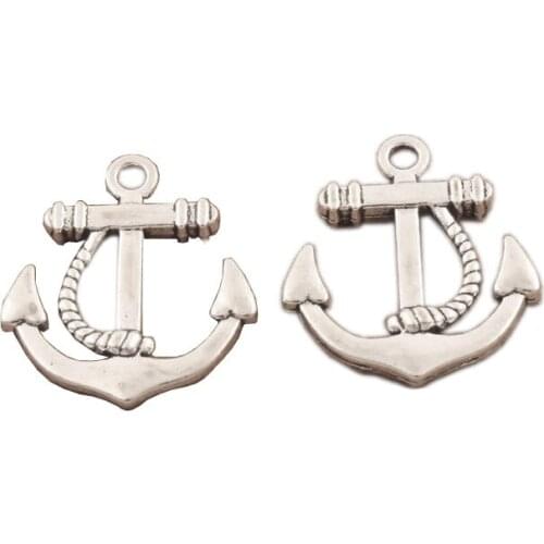 120pcs/lot Tibetan Silver Bracelet Connector Anchor Spacer Charm Beads Pendants Alloy Jewelry DIY L007 23x19mm