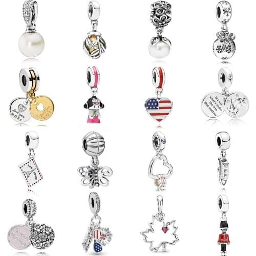 2019 NEW 100% 925 Sterling Silver Maple Leaf Soldier Butterfly Girl Charm Pendant For DIY Bracelet Women Original Jewelry Gift