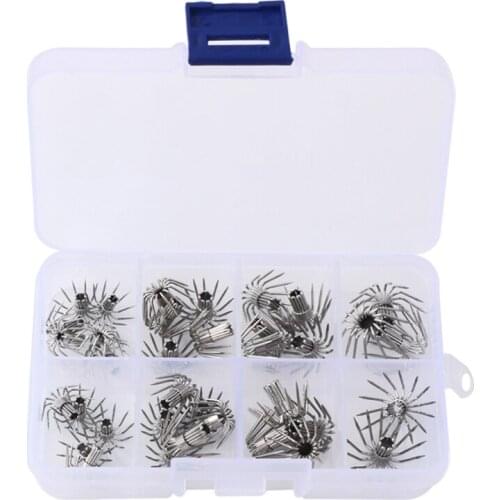 35 Pcs Stainless Steel Multi-size Cuttlefish Squid Jig Fishing Lure Hooks Sharp Umbrella Fishhooks Baits for Shrimp Octopus Fish
