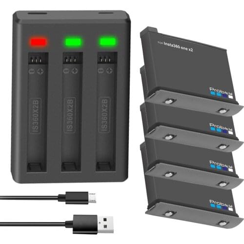 1800mAh Battery For Insta360 ONE X2 or USB Dual Charger with Type C Port For Insta 360 One X2 Battery Action Camera