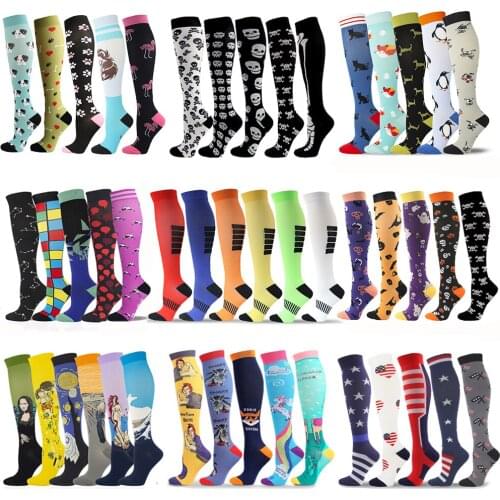Pack Sale High-Quality Compressive Stockings Nurse Couple Prevent Varicose Veins Nylon Sports Women Funny Compression Socks Men