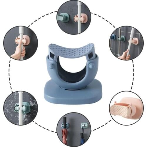 Broom Mop Holder Wall Mounted Rack Storage Organizer Sundries Brush Broom Umbrella Hanger Hook Racks Bathroom Kitchen Tool