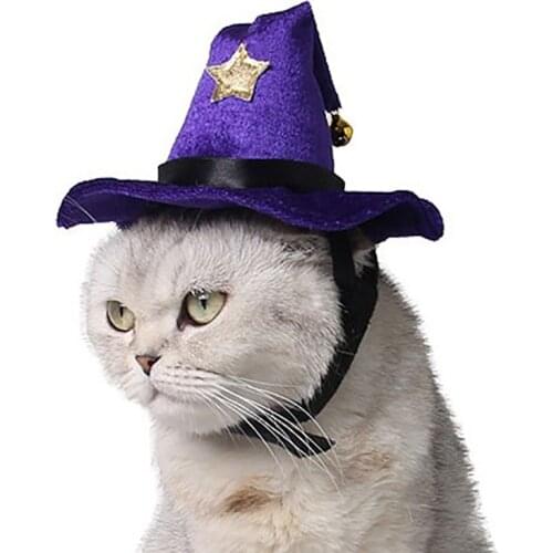 Halloween Witch Hat Cat Accessories Funny Cap For Small Dogs Puppy Dressing Up Party Decorations Dog Accessories For Small Dogs