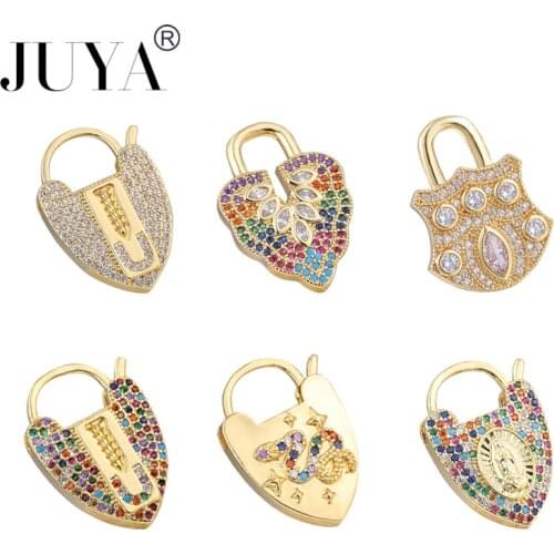 JUYA 2021 Lock Style Spiral Clasps Hooks Connectors For Jewelry Making Cubic Zirconia Charm Pendant Handmade Jewelry Findings