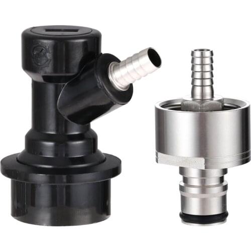 Beer Brewing Carbonation Cap W/ 5/16" Barb +Ball Lock Disconnect Ball Lock Type Fit Soft Drink PET Bottles Homebrew Kegging