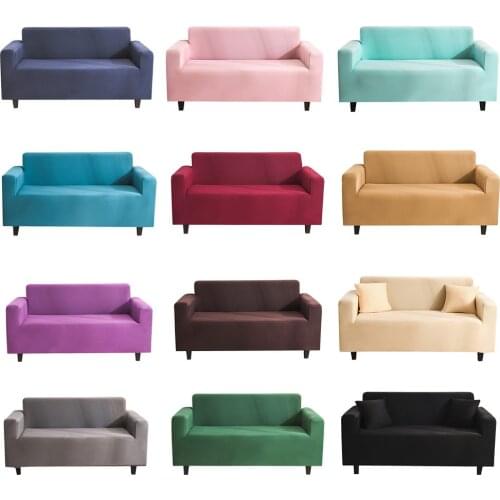 Polyester Solid Color Sofa Covers for Living Room Modern Elastic Sofa Set Corner sofa Cover Sofa Protector 1/2/3/4 Seater Mobili