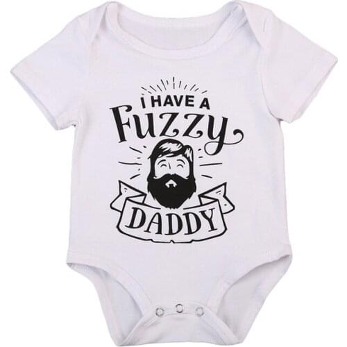Summer Newborn Baby Clothes Boy Girl Kids Cotton Bodysuit Funny Cute Kawaii Outfits Infant Short sleeve Daddy gift DS19