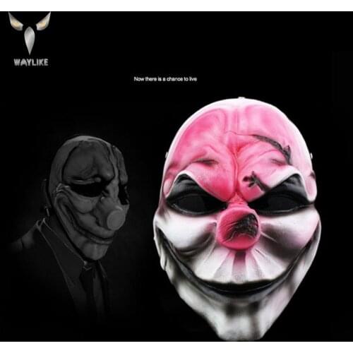 WAYLIKE Payday 2 Masks Hoxton Cosplay Grimace Devil Resin New Halloween Horror Masks Chainsaw Clown Payday 2 Masquerade Masks