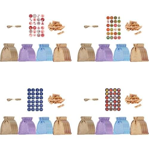 24Pcs Burlap Linen Bags Drawstring Gift Bags Jewelry Pouches For Party Wedding Christmas Valentine Party Favors