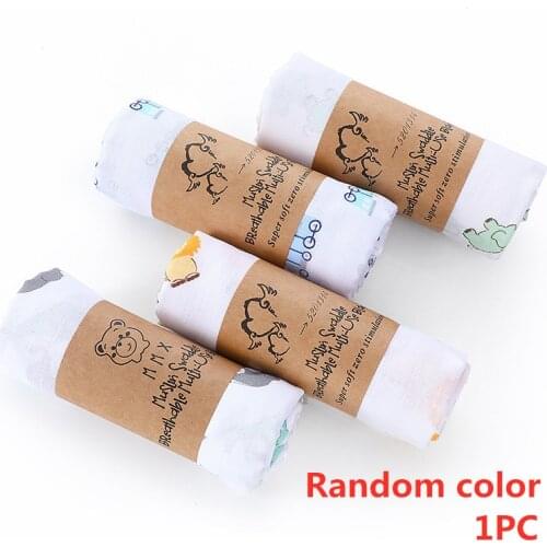 1PC Random shipment Muslin Cotton baby quilt Baby Swaddles Soft Newborn Blankets Bath Gauze Infant Wrap sleepsack Stroller cover