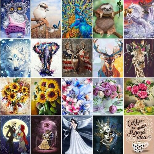 Diy Paint Animal Flower Landscape Jewel Cross Stitch Embroidery Diamond Accessories Mosaic Paint Home Room Decor Arts