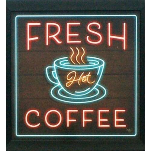 Neon Sign For Fresh hot Coffee Glass Tube cafe club Lamp resterant art light advertise custom LOGO DESIGN Impact Attract light
