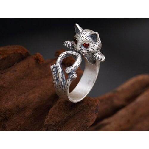 New Gothic Men Cat Rings For Women Jewelry Birthday Gift Romantic Wedding Engagement Drop Shipping 2021