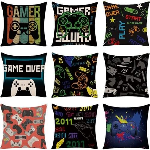 New Gamer Print Pillowcase Bedroom Game Decorative Cushion Cover Keyboard Handle Pillows Home Decor Linen Pillow Case