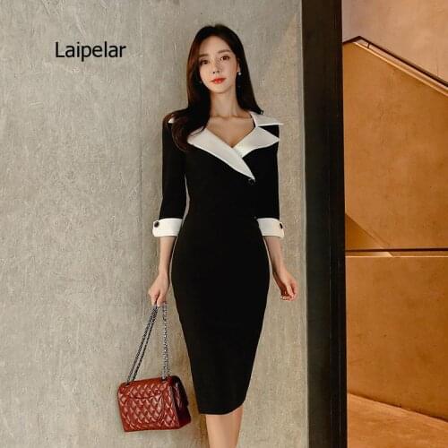 Fashion Women Spring Dresse Casual Office Lady Elegant Business Bodycon Wear To Work Dress Vestidos Clothes