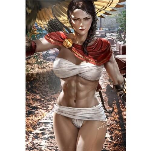Sexy Lady Girl Kassandra Assassin Canvas Posters and Prints Custom Anime Game Characters Wall Pictures Home Decoration Paintings