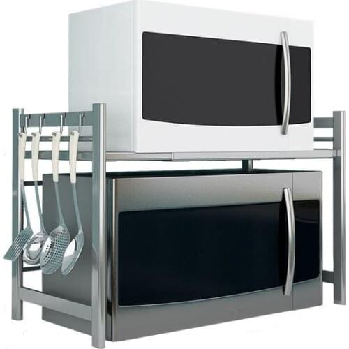 Afdruiprek Rangement Organisateur Stainless Steel Adjustable Microwave Shelf Cocina Cuisine Cozinha Kitchen Storage Rack Holder
