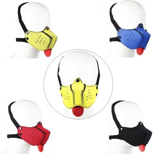Adult Games Dog Rubber Hood with Detachable Nose Half Pack Face Mask for Couple Bdsm Bondage Puppy Cosplay Flirt Erotic Products