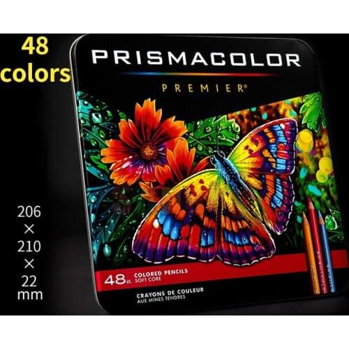 Sanford Prismacolor Premier 48 Colors Oil Color Pencil,Soft Core Tin Box Drawing Sketching Color Pencil Set,Art School Supply