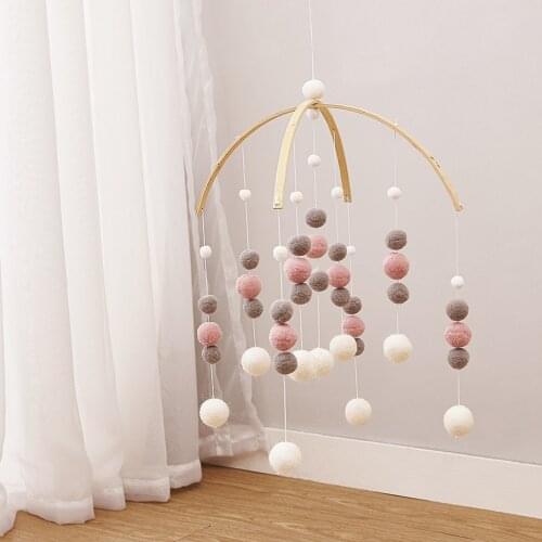 Nordic Nursery Baby Crib Mobile Hanging Decor Nordic Nursery Wood Mobile With Poppop Hanging Decor Newborn Baby Shower Gift