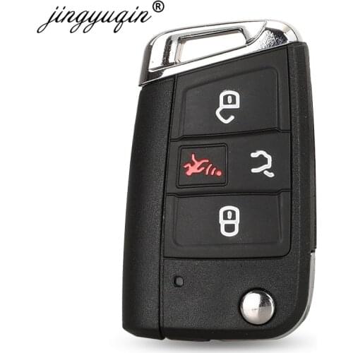 Jinyuqin Flip Folding Car Key Shell for Vw Seat Ibiza Skoda Superb Golf Mk7 Passat B8 Tiguan allspace Remote Key Case 4 Buttons