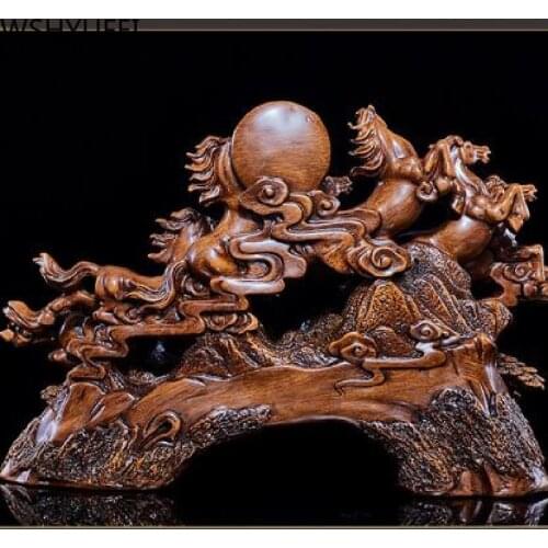 1pc Lucky Money Animal Horse Resin Statue Chinese Style Crafts Home Decor Birthday Present Christmas Living Room Decorations