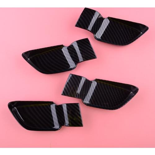 CITALL 4pcs Carbon Fiber Look Inner Door Pull Handle Bowl Cover Trim Fit For Hyundai Sonata 10th 2020 2021