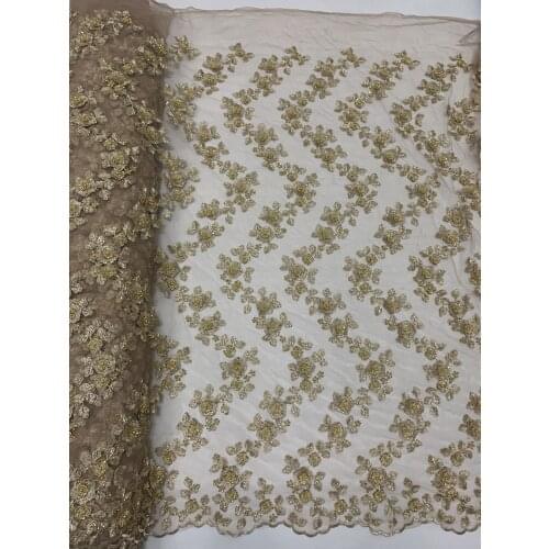 High Quality Tulle Embroidery African Guipure Lace with beads J-2986817 French Net Lace Fabric Nigerian Fabric For Party