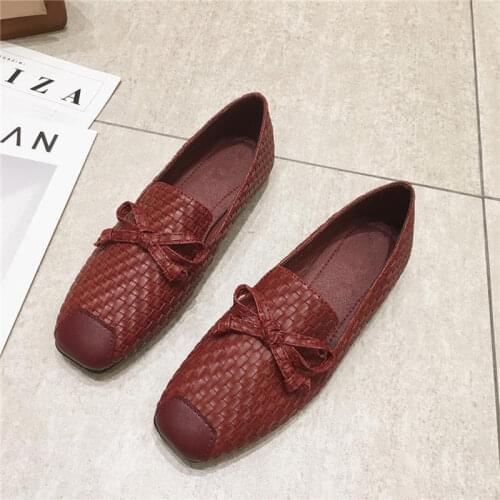 2021 Newest Flat Women Shoes Square Toe Ballerina Slip on Loafers Ladies Shallow Mouth Casual Shoes Zapatos De Mujer Kobiet Buty
