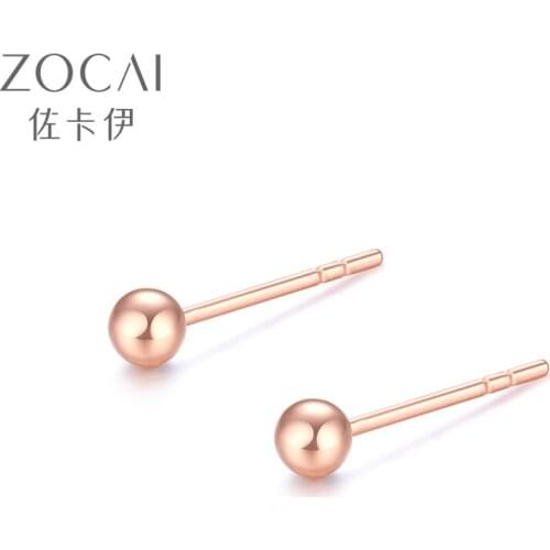 ZOCAI Women 18K Gold Round Earring Women Rose-Gold Earring Pendant for Girl Embellished Jewelry Box Birthday Gift E01331
